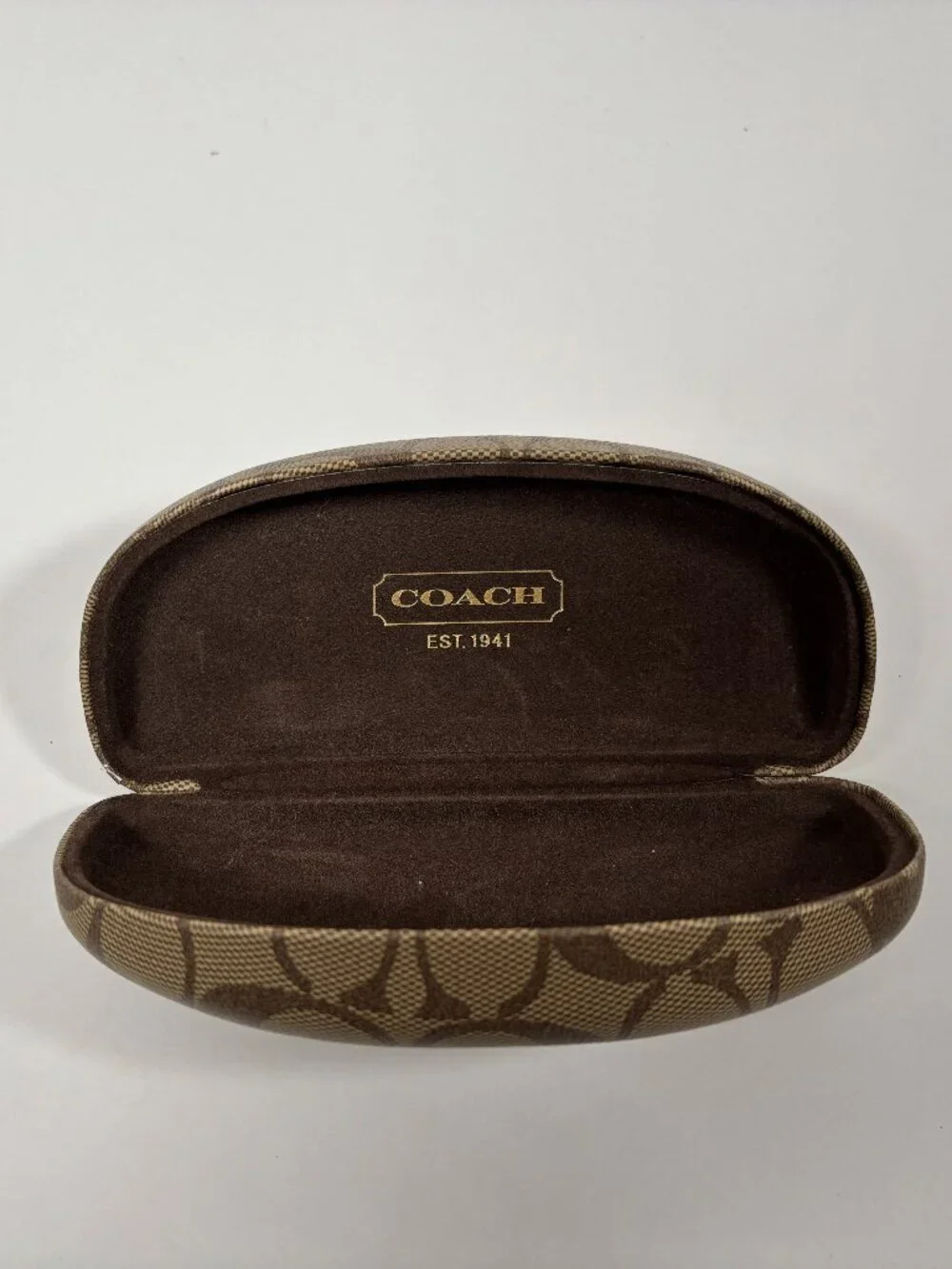 COACH Signature Brown Sunglasses Case